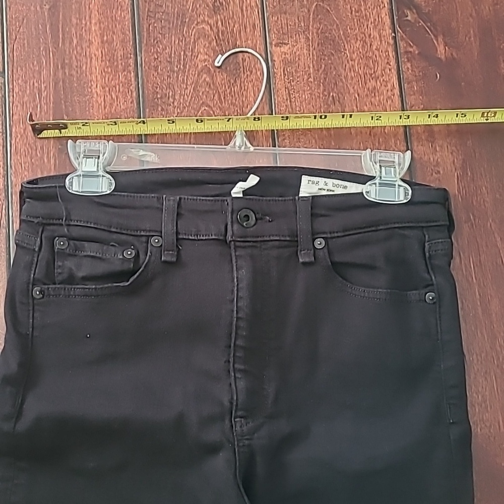 Rag & Bone Distressed Black Nina High Rise Ankle Skinny Jeans Size 29 - Picture 8 of 11